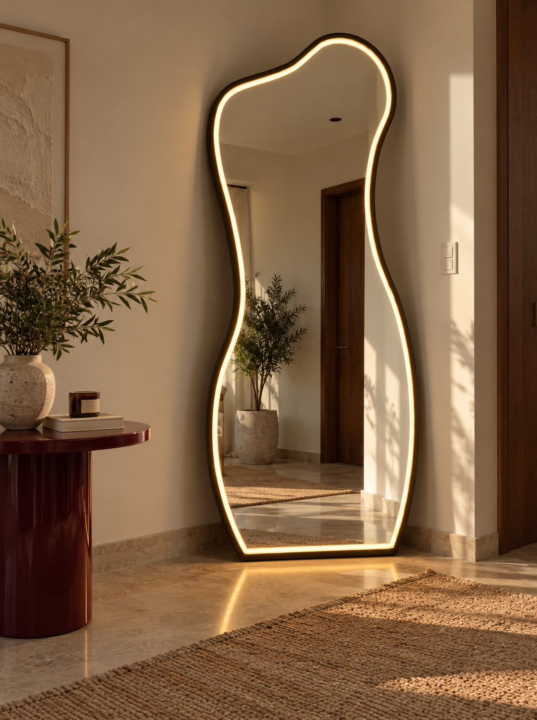 Sunlit Organic LED Mirror Entryway Mila - Image 1