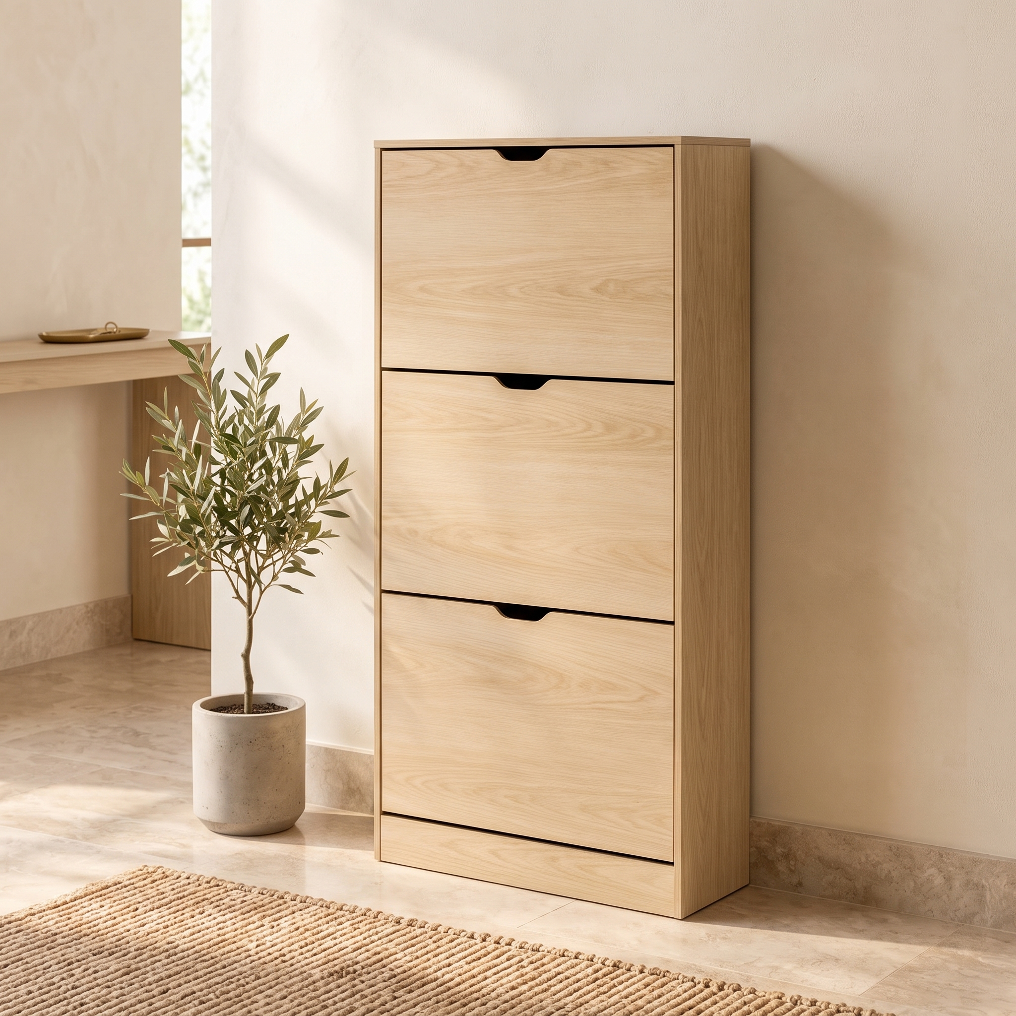 Oak_shoe_cabinet_in_apartment_2K_20261001153747 soleva - Image 1